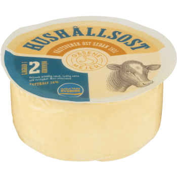 Hushållsost 26% ca 1kg Gäsene Mejeri.