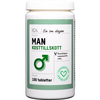Multivitamin Man Kosttillskott 100st ICA Hjärtat.