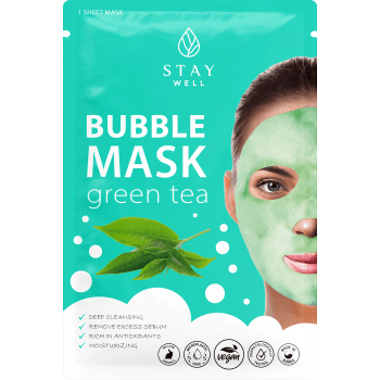 Ansiktsmask Bubble Mask Green Tea 1-p Stay Well.