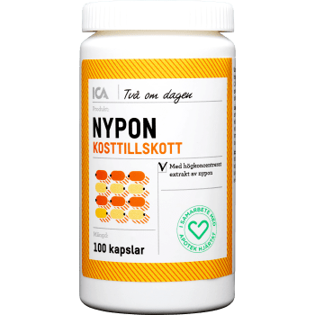 Nypon Kosttillskott 100st ICA Hjärtat.