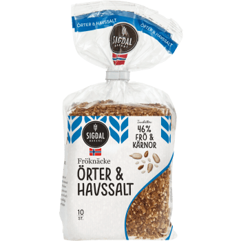 Fröknäcke Ört & havssalt 220g Sigdal Bakeri.