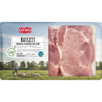 Kotlett Färsk från frigående gris 300g Scan.