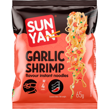 Snabbnudlar garlic shrimp flavour 65g Sun Yan.