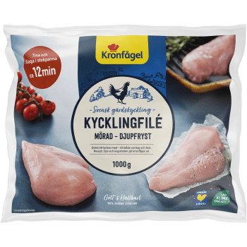 Kycklingfilé Fryst 1kg Kronfågel.