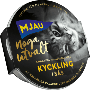 Kattmat Kyckling i sås Våt 85g Mjau.