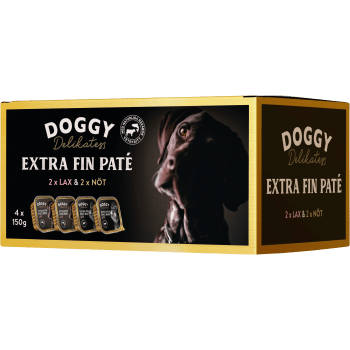 Hundmat Delikatesspaté Nöt Lax 4-p Doggy Delikatess.