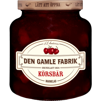 Körsbärsmarmelad 380g Den Gamle Fabrik.