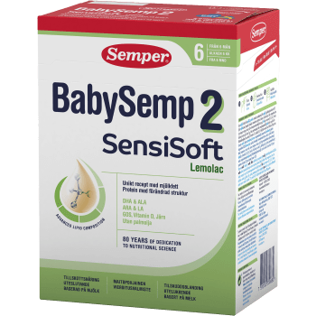 Tillskottsnäring BabySemp 2 Sensisoft Lemolac Från 6m 700g Semper.