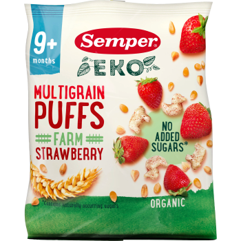 Multigrain puffs strawberry 9m 18g Semper.
