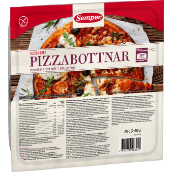 Pizzabottnar Glutenfria 300g Semper.