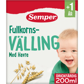 Fullkornsvälling med havre Drickfärdig Från 1år 200ml Semper.