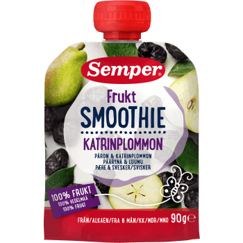 Smoothie Katrinplommon & Päron Från 6m 90g Semper.