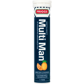 Brustablett Multi Man Apelsin & Ananas Sockerfri 20-p 1000mg Friggs.