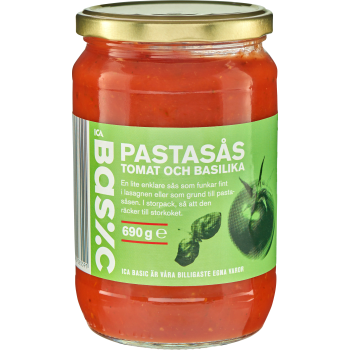 Pastasås Tomat & basilika 690g ICA Basic.