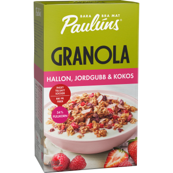 Granola Hallon Jordgubb 450g Pauluns.