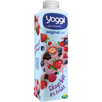 Yoghurt Original Skogsbär 2% Laktosfri 1000g Yoggi®.