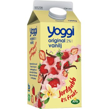 Yoghurt Original Jordgubb Vanilj 2% 1500g Yoggi®.