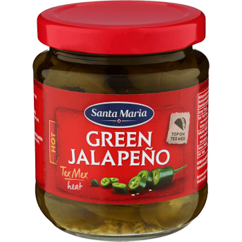 Chilipeppar Green jalapeño Hot 215g Santa Maria.