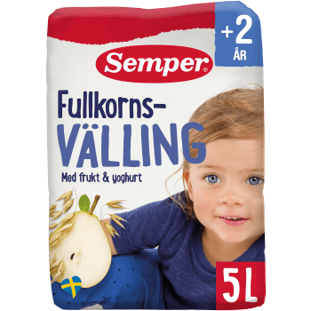 Fullkornsvälling Frukt & yoghurt Från 2år 5l Semper.