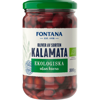 Kalamataoliver utan kärna Ekologisk 300g Fontana.