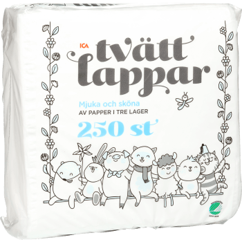 Tvättlappar 250-p Miljömärkt ICA.