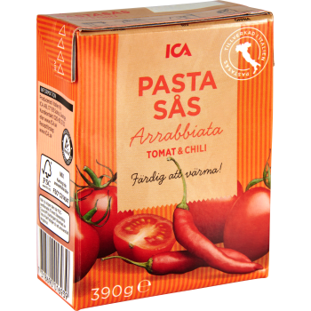 Pastasås Tomatsås med Chili 390g ICA.