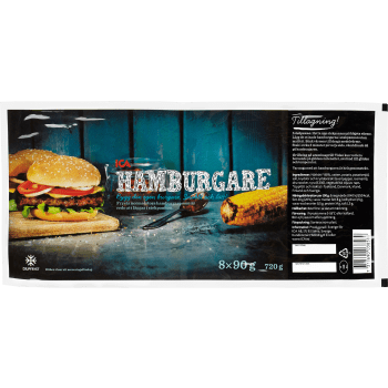 Hamburgare Fryst 8x90g 720g ICA.