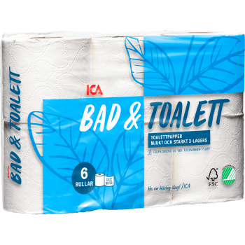 Toalettpapper 6-p Miljömärkt ICA.