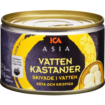 Skivade Vattenkastanjer i vatten 227g ICA Asia.