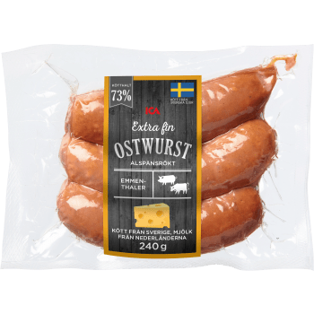 Ostwurst Extra FIn 73% Kötthalt 240g ICA.