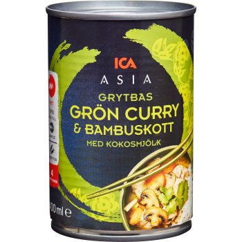 Grön curry & bambuskott Grytbas 400ml ICA Asia.