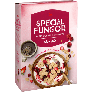 Specialflingor Röda bär 375g ICA.