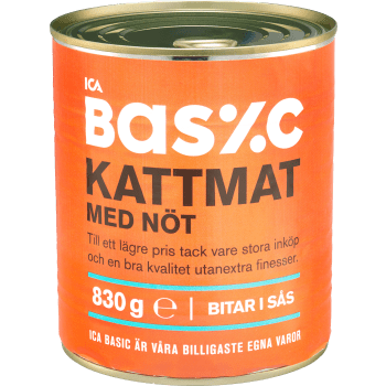 Kattmat Oxkött 830g ICA Basic.