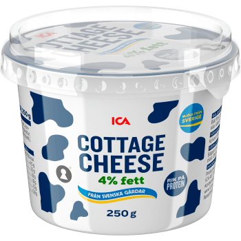 Cottage cheese Naturell 4% 250g ICA.