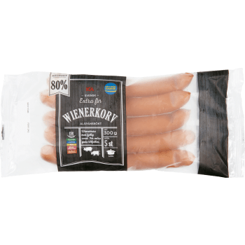 Wienerkorv Ectra fin 80% Kötthalt 300g ICA.