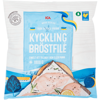 Kycklingbröstfilé mörad Fryst 1800g ICA.