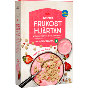 Frukosthjärtan med Jordgubbar 350g ICA.