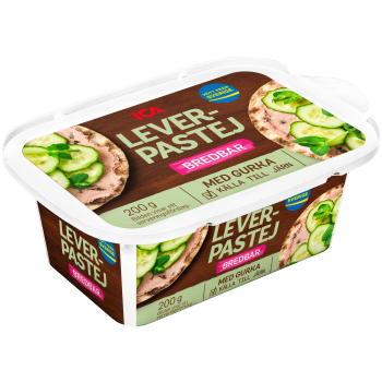 Leverapastej med gurka Bredbar 200g ICA.