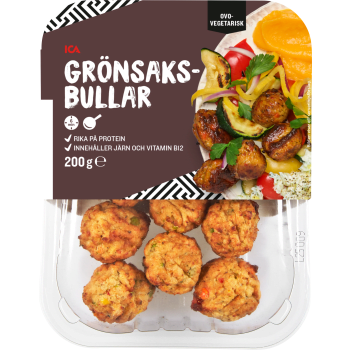Grönsaksbullar vegetarisk 200g ICA.