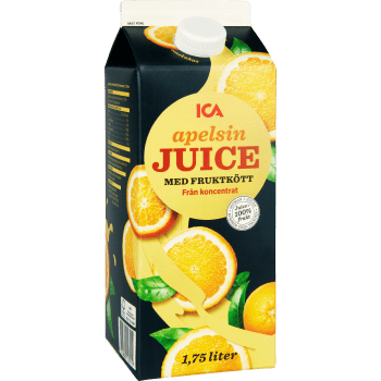 Juice Apelsin med fruktkött 1,75l ICA.