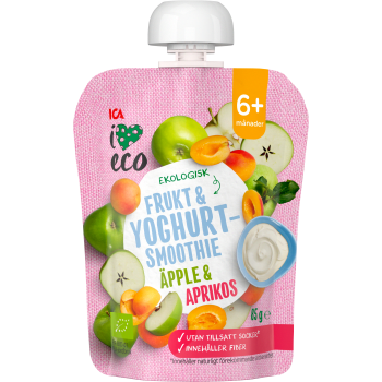 Smoothie Yoghurt äpple & aprikos Från 6m Ekologisk 85g ICA I love eco.