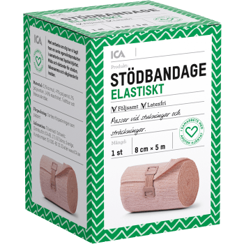 Stödbandage Elastiskt 8cm x 5m 1-p ICA Hjärtat.