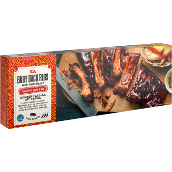 Baby Back Ribs Färska Smokey Hot BBQ med Chili Glaze 475g ICA.
