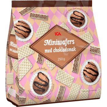 Miniwafers med choklad 250g ICA.