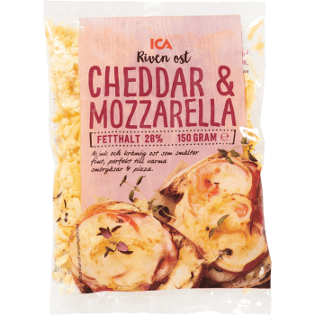 Riven Cheddar/Mozzarella 28% 150g ICA.