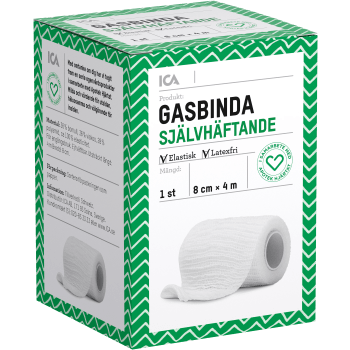 Gasbinda Självhäftande 8cm x 4m 1-p ICA Hjärtat.