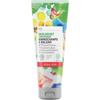 Barnchampo & Balsam Ekologisk 2in1 250ml ICA Hjärtat EKO.