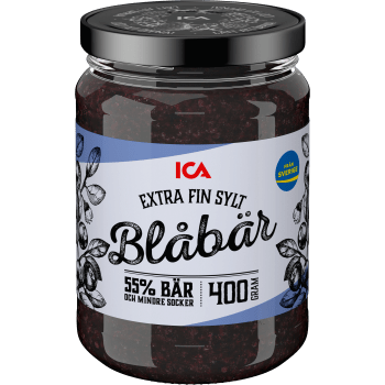 Blåbärssylt Extra fin 400g ICA.