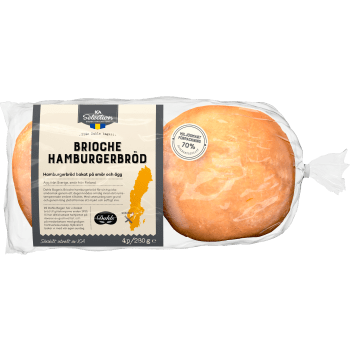 Brioche hamburgerbröd 4-p 280g ICA Selection.