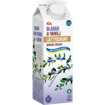 Lättyoghurt Blåbär & vanilj 0,5% 1000g ICA.